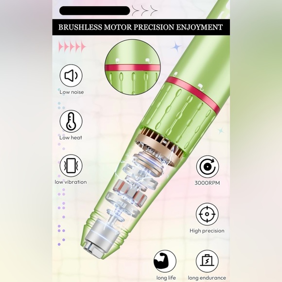 Gelpal Extended Portable Cordless Nail Drill for Acrylic Nails, 30000RPM - NWT - Picture 3 of 9